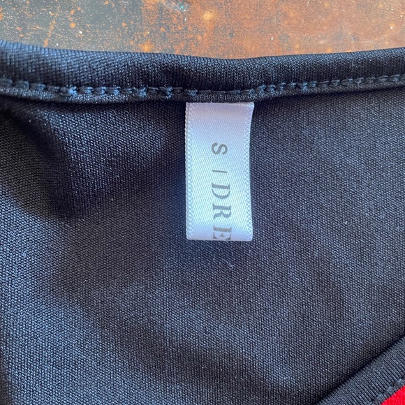 Vintage Christmas Style Lace Up Asymmetrical Red Buffalo Plaid V-Neck Medium - Picture 9 of 13